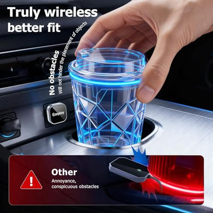 Wireless CarPlay Adapter for iPhone, Converts Wired CarPlay to Wireless, Plug & Play Carplay Wireless Adapter with Fast Auto Connect, Stable Low Latency Connection, Compact Design with iOS 10+ - size: Small