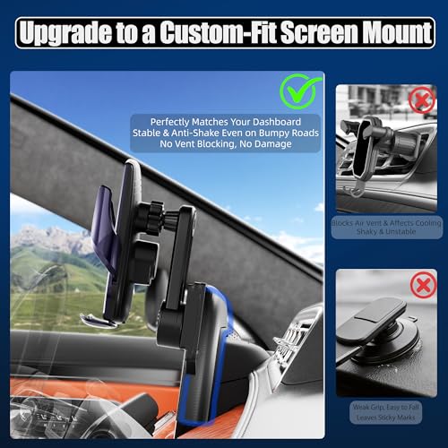 Car Phone Mount for 2023-2026 Mercedes Benz GLC / 2022-2026 C-Class, Smart Auto-Clamping on 12.3" Instrument Cluster Screen, 15W Wireless Fast Charging, 360° Adjustable, Without Blocking Airflow - size: for Mercedes Benz GLC | 2023-2026