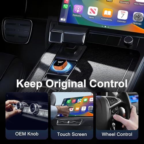 Wireless CarPlay Adapter for Apple iPhone & Android Auto, 2-in-1 Mini CarPlay Adapter Convert Wired to Wireless Dongle, Plug & Play, No Delay, BT 5.4, 2.4G/5G WiFi - color: Bright Orange