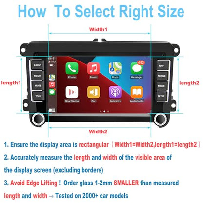95x95mm Car Screen Protector for Stereo Radio, 9H HD Clear Tempered Glass - size: 95x95 mm