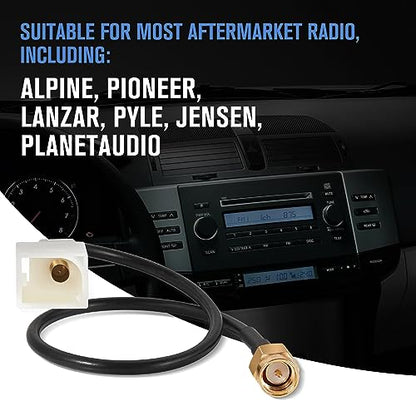 Anina SMA Male Car GPS Navigation Antenna Adapter for Toyota Lexus Corolla Tacoma Tundra HFC-III, Aftermarket Radio Coax Connector Cable for Pioneer Alpine Stereo Head Unit 86860-0C010, 86860-0D020