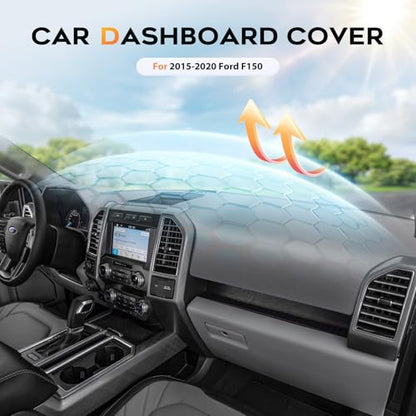 Sunsdrew Upgraded Gray Dash Cover for 2015-2020 Ford F-150 Accessories,Non-Slip F150 Dashboard Cover Mat Anti-Glare UV Protector - size: 15-20 F150 Dash Cover(Gray)