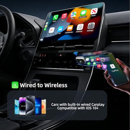 Wireless Carplay Adapter for iPhone, 2-in-1 Plug & Play - size: 2-in-1