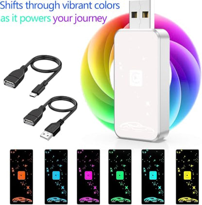 Mini Wireless Carplay Adapter for Apple for iPhone, 2026 Upgraded Convert Wired to Wireless Car Play Adapter,Fast Auto-Connect & No Latency Dongle,Plug & Play, USB A/C Included for iOS