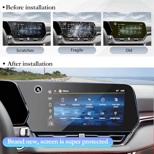 SKTU 2025 2026 2027 Chevy Equinox Screen Protector 11.3 Inch for 2025-2027 Chevrolet Equinox (LT/ACTIV/RS) 11.3 Inch Navigation Screen 2025 2026 2027 Chevy Equinox Accessories Screen Protective Film Tempered Glass [Anti-Scratch&Glare, Ultra Clear, 9H] - c