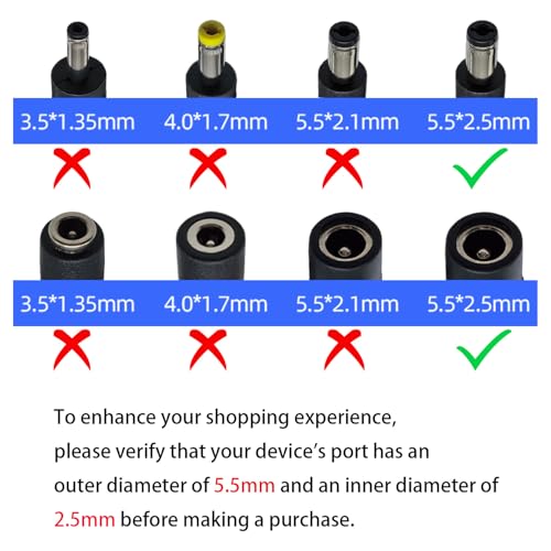DC Power Extension Cable, 5.5mm x 2.5mm, 16.4FT, 3-Pack - color: Black 3pcs, size: 16.4ft