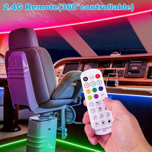 보트 LED 조명 1.8m(66피트), 12V RGB 방수 폰툰 보트 조명 외부 - size: 66FT