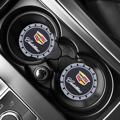 Car Cup Holder Coaster for Cadillac Escalade CT4 CT5 CT6 ATS CTS SRX XT5 Recessed Silicone Cupholder Coaster Interior Accessories 2.75in 2Pack - color: Gray-02