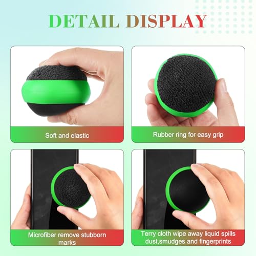 Suclain 4 Pack Screen Cleaner Balls Car Phone Screen Cleaning Cleaner Ball Microfiber Touch Cleaning Ball for Easter Computer Laptop Phone Monitor(Red, Blue, Yellow,Green) - color: Red, Blue, Yellow,Green