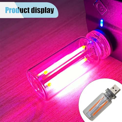 USB LED Atmosphere Light, Plug-in USB Ambient Retro Lamps, Mini LED Car Interface Charging Night Light for Hallway, Bedroom (Pink) - color: Pink