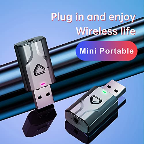 NETVIP Bluetooth 5.0 2-in-1 Transmitter and Receiver, Low Latency USB Bluetooth Audio Adapter for TV, Car, Home Stereo, Speaker, Smart TV, Tablet, Smartphone, Desktop, Headphones