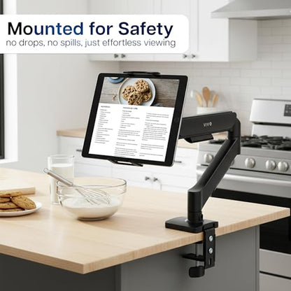 VIVO Height Adjustable Counterbalance Mechanical Arm Tablet Desk Mount, Fits 2-in-1 Laptops and 15.6 inch Portable Monitors, Max VESA 100x100, Black, STAND-V001O-M02 - size: up to 15.6" monitors + arm mount