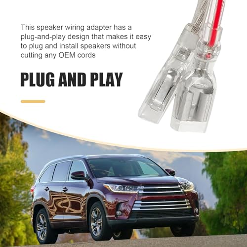 leechio Car Door Speaker Wiring Harness Adapter, Waterproof Audio Adapter Plug Connectors, Plug and Play Bass Speaker Cable Conversion Accessories, Compatible with Mitsubishi Subaru (White)