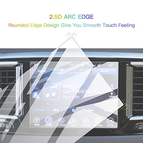 SKTU Screen Protector Foils for 2017-2020 Chrysler Pacifica Uconnect Navigation Display Tempered Glass 9H Hardness Anti Glare & Scratch HD Clear LCD GPS Touch Screen Protective Film (8.4In) - color: 2017-2020 Chrysler Pacifica 8.4In