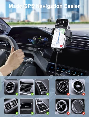 MOKPR Wireless Car Charger, 15W Fast Charging Auto Clamping Air Vent Car Phone Holder with LED Light Car Charger for iPhone 17 16 15/14/13/12 Pro Max Plus, Samsung S23/S22/S21 - style: Air Vent