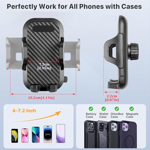 Upgraded 720-degree Rotatable Phone Mount for 2024 2025 2026 Jeep Wrangler JL JLU Gladiator JT (NOT for Wrangler 4XE) Phone Holder Dash Mount System Kit Accessories with Dashboard Tray Storage Box - size: Upgraded