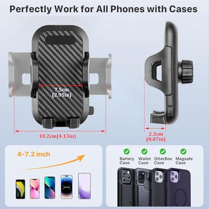 Upgraded 720-degree Rotatable Phone Mount for 2024 2025 2026 Jeep Wrangler JL JLU Gladiator JT (NOT for Wrangler 4XE) Phone Holder Dash Mount System Kit Accessories with Dashboard Tray Storage Box - size: Upgraded