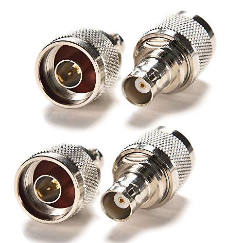 N Male to bnc Female Adapter 4pcs Coaxial Adapter Connector Antenna Converter Connector for Radio Walkie