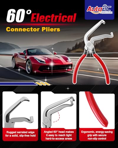 5PCS Automotive Electrical Disconnect Pliers Kit, High-Carbon Steel - color: Red,Set 2
