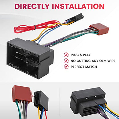 RED WOLF Car ISO Radio Wiring Harness for 2014-2019 Ram 1500, 2018-2020 Jeep, 2015-2020 Chrysler w/16 Pin ISO Wire Plug Connector Install Aftermarket Stereo Head Units for Pioneer Alpine Kenwood