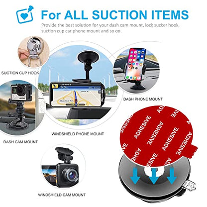 AZXYI Sticky Adhesive Replacement for Windshield Camera Holder, 6pcs 2.76"(70mm) VHB Circle Double-Sided Adhesive Tapes for Dashboard Suction Cup Mount, Mounting Disk Pads, Dash Cam/GPS/Sucker Holder