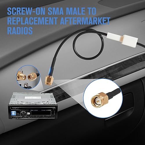 Anina SMA Male Car GPS Navigation Antenna Adapter for Toyota Lexus Corolla Tacoma Tundra HFC-III, Aftermarket Radio Coax Connector Cable for Pioneer Alpine Stereo Head Unit 86860-0C010, 86860-0D020