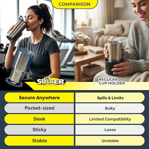 Lil Sucker Suction Cup Holder – Universal Drink Holder for Paddle Board, Kayak, ATV & Boat – Clip-On Coffee, Anti-Spill - Fish Themed Pack of 2 - color: Fish Themed