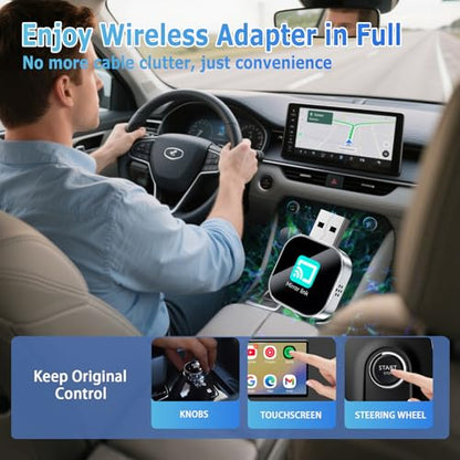YOUKOYI Wireless Android Auto/Mirror Link Adapter, Not Compatible with iPhone, Instant Wired to Wireless Conversion, Plug & Play, Mini Stable Design