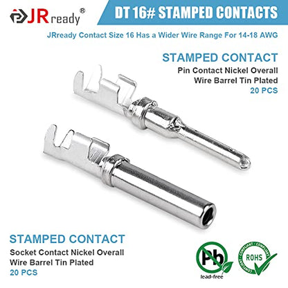 JRready ST6327-202 Deutsch DT Connector 2 Pin 8 Sets, Size 16 Contacts - size: 2-Pin (8 Pairs)