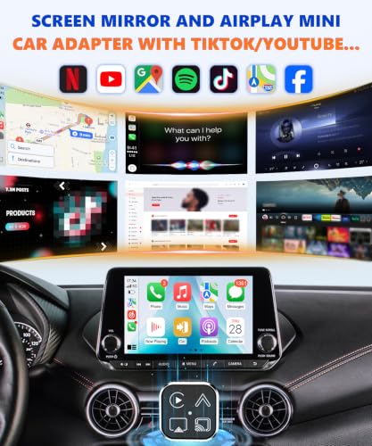 2026 4-in-1 Mini Wireless CarPlay Adapter & Android Auto Support AirPlay/MirrorLink, Convert Wired to Wireless, Auto-Connect for Daily Commute, 5.8GHz Stable Connection, Plug & Play Dongle - size: 4 IN 1, Gunmetal Gray(Support Mirrorlink)