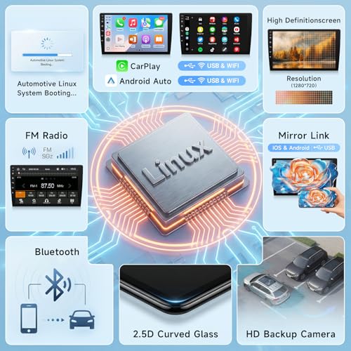 Leadfan Fast Boot Linux Car Radio for Toyota Camry 2002 2003 2004 2005 2006, 9 Inch IPS Screen for Camry Radio with Carplay Android Auto Backup Camera FM (Black, Not Fit for JBL&Big Navi Screen)
