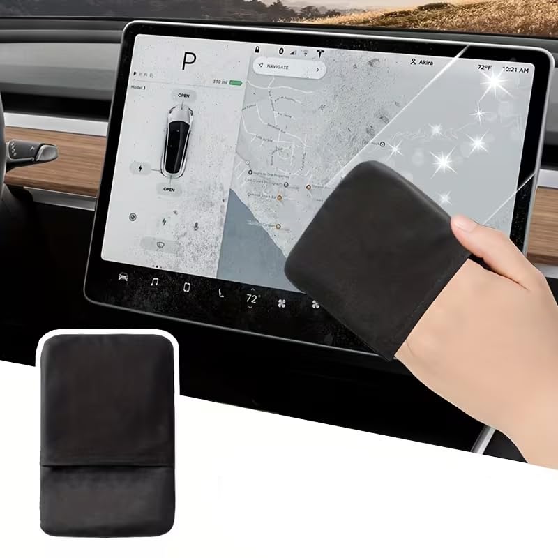 Microfiber Screen Cleaner Cloth Lint Free Soft Wipe for Car Touchscreen Phone Tablet Laptop Monitor Camera Lens Eyeglass Electronics Home Office Travel Black