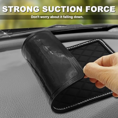 Car Crystal Dashboard Anti-Slip Mat, 10.2"x 6" Multifunctional Handmade Rhinestone Sticky Mat, Holds Phones, Sunglasses, Keys Universal for Car Decor & Storage - size: 10.2x6