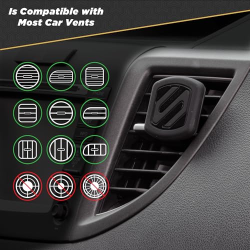 Scosche MAGVM2B-2PKBP0 MagicMount Magnetic Phone Mount for Car Air Vent, Universal Cell Phone Holder for Car Vent Mount, Strong Magnet Hold, Compatible with iPhone, Samsung, & All Devices (Pack of 2) - size: 2 Pack, style: Vent