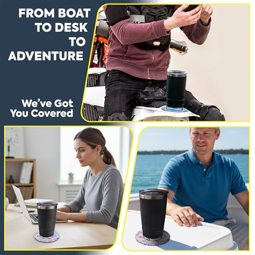 Lil Sucker Suction Cup Holder – Universal Drink Holder for Paddle Board, Kayak, ATV & Boat – Clip-On Coffee Anti-Spill - Donut Pack of 2 - color: Donut