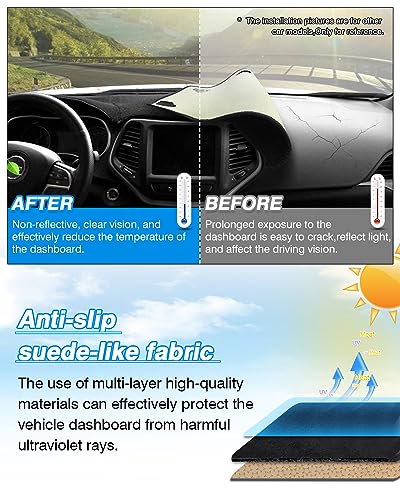 CARTIST Dash Cover Custom Fit for Nissan Altima 2013-2018,Nissan Altima Accessories Dashboard Cover Mat Non-Slip Pad Carpet Anti-Glare UV Rays Protector - size: 13-18 Altima(Black)