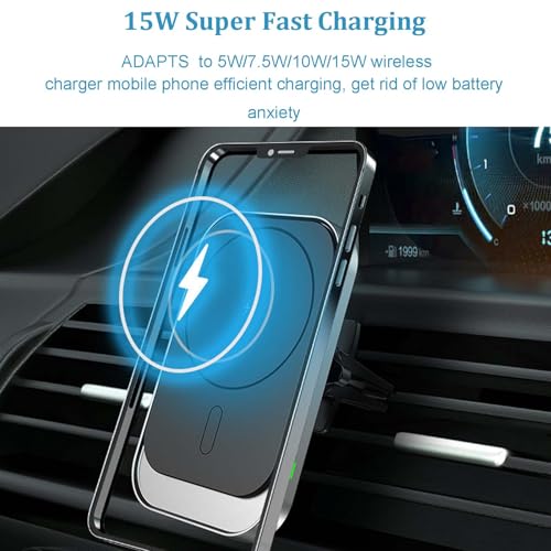 Wireless Charger Car Mount Air Vent Phone Holder, 15W Fast Charging Strong Magnetic Phone Holder for Car, Compatible with iPhone 16 15 14 Pro Max 13 Smartphone [2025 Upgraded]