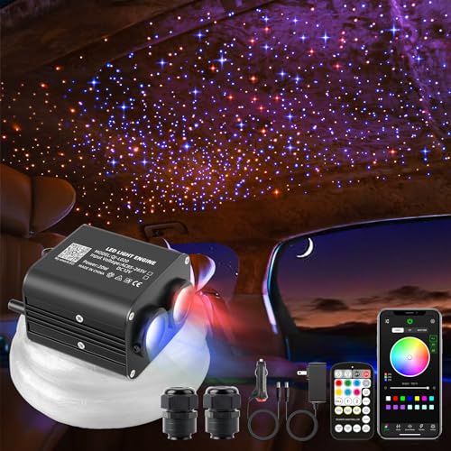 20W Twinkle Starlight Headliner Kit, Star Lights for Car Roof & Home Decoration, Fiber Cable 550pcs*0.03in*9.8ft Star Light Headliner with Bluetooth APP/Remote Control/Music Mode - size: Standard+550pcs*0.03in*9.8ft