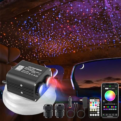 20W Twinkle Starlight Headliner Kit, Star Lights for Car Roof & Home Decoration, Fiber Cable 550pcs*0.03in*9.8ft Star Light Headliner with Bluetooth APP/Remote Control/Music Mode - size: Standard+550pcs*0.03in*9.8ft