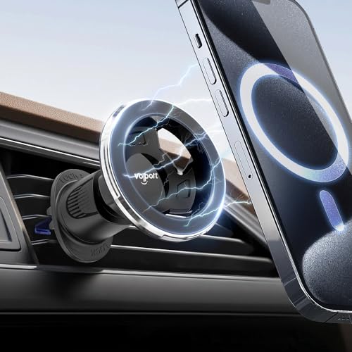 for Magsafe Vent Mount [Horizontal/Vertical]: Ultra Strong Magnetic Car Phone Holder, Circle Magnet Air Vent Stand for Mag Safe Phone Grip, iPhone 16 15 14 Pro Max Samsung Cellphone Case, Ring Holder - style: Vent Mount