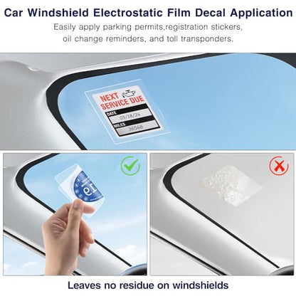 Car Windshield Electrostatic Film and Double-Sided Sticker Adhesive Pad for Mounting Dash Cam, Camera, Windshield Sticker Applicator Car Decals Sticky Pad