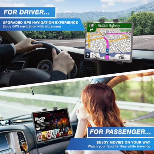 3-in-1 Heavy Duty Dashboard Tablet Holder for Car, Windshield Suction Cup Car Mount & Air Vent Mount for Truck Car for iPad Pro, iPad mini, Galaxy Tab for All iPad 6"- 12.9" Tablets