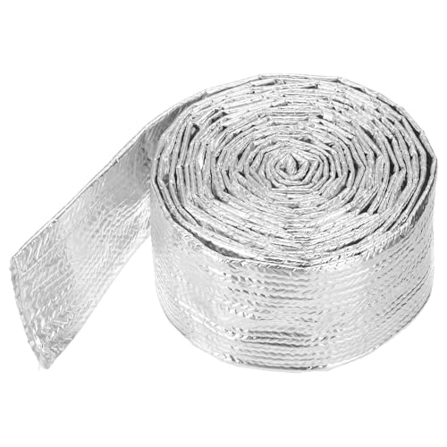 MECCANIXITY Heat Shroud Aluminized Sleeving 1 1/4" ID x 10.5FT Aluminum Metallic Fiberglass Heat Shroud for Fuel Lines Cables Electrical Wiring - size: 1 1/4" ID x 10.5FT