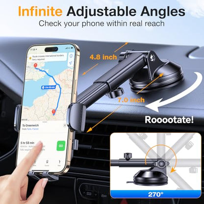 Romuto Phone Holders for Your Car Phone Holder Mount【90+LBS Suction Cup】 - color: Gray