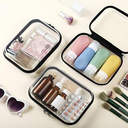 Sanwuta 6 Clear Hard Zipper Case, Black, 7.09 x 5.12 x 2 Inch - color: Black, size: 7.09 x 5.12 x 2 Inch
