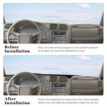 Black Dashboard Dash Board Cover Mat Carpet for Chevy 1998-2005 Blazer S10 for GMC Jimmy Sonoma Envoy for Oldsmobile Bravada Accessories Dash Cover Flannel Material Dash Mat Sunshade - size: for Chevy 1998-2005 Blazer