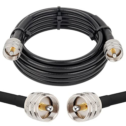 MOOKEERF RG8x Coaxial Cable 10ft,CB Coax Cable 50 Ohm,UHF PL259 Male to Male Low Loss CB Antenna Extension for HAM Radio,VHF Radio,SWR Meter,Dummy Load,Antenna Analyzer - size: 10FT