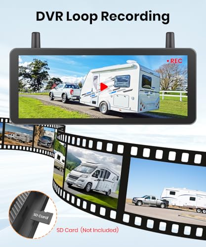 AUTO-VOX 2 Solar Backup Camera Wireless for RVs, Flexible Monitoring - size: 7.2" Dual Cam