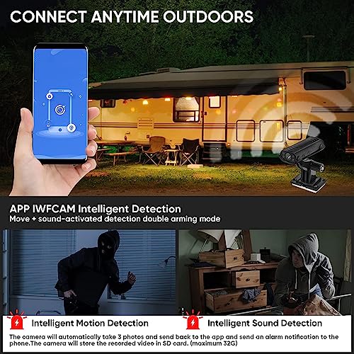 ASHATA Reverse Hitch Camera, 1080P Backup Camera with Magnetic and Adhesive Base, Motion Voice Detection, for RV Truck Trailer