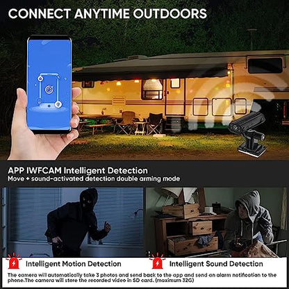 ASHATA Reverse Hitch Camera, 1080P Backup Camera with Magnetic and Adhesive Base, Motion Voice Detection, for RV Truck Trailer